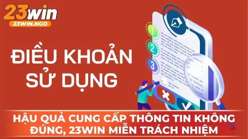 Hậu quả từ phía bạn cung cấp thông tin không đúng